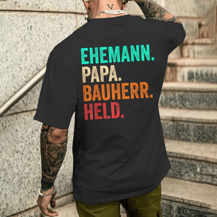 Builder Dad Husband Father's Day House Building Builder T-Shirt mit Rückendruck Geschenke für Ihn