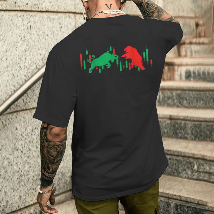 Bulls Bear Stock Exchange Investor Wall Street S T-Shirt mit Rückendruck Geschenke für Ihn