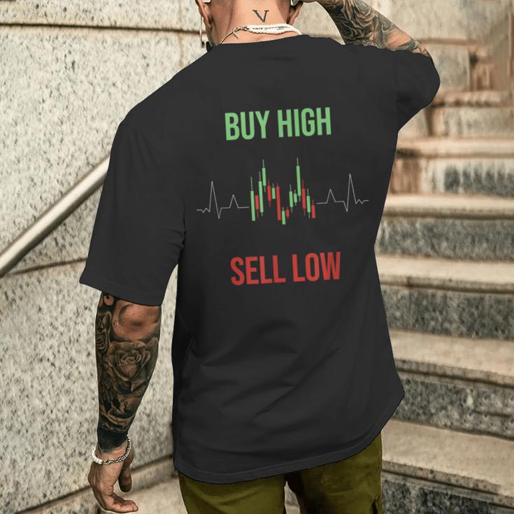 Buy High Sell Low Trading T-Shirt mit Rückendruck Geschenke für Ihn