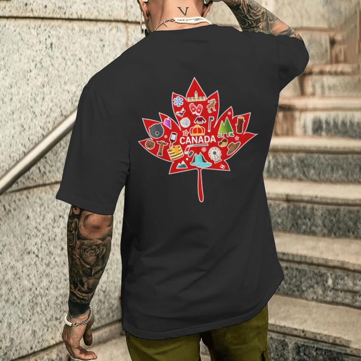 Canada Maple Travel Canadian Elements T-Shirt mit Rückendruck Geschenke für Ihn