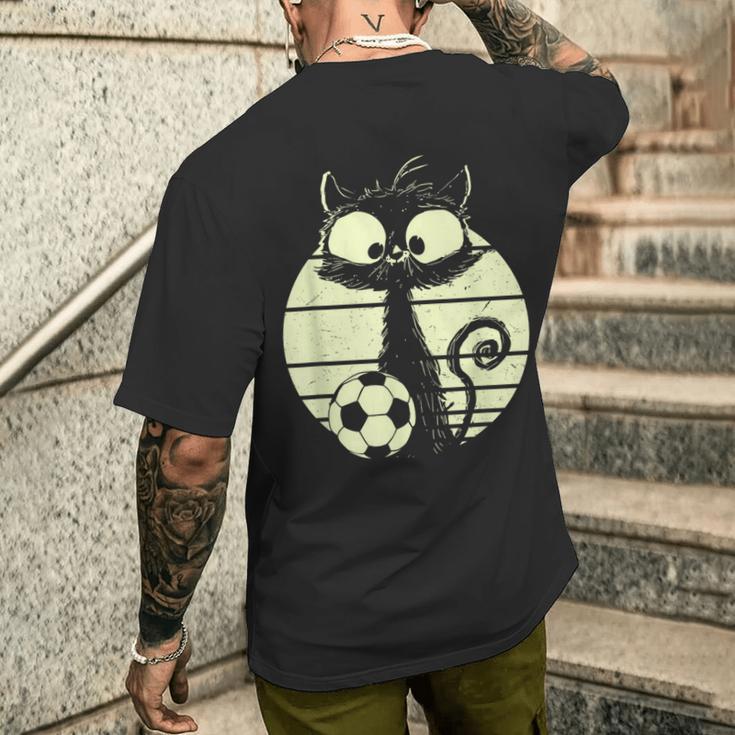 Cat Footballer Cats Cute Cat T-Shirt mit Rückendruck Geschenke für Ihn