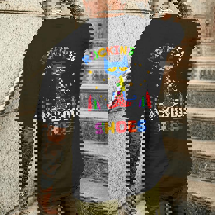 Cat-Rocking I N My-School-Shoes-Back To-School-Cat-Lover Men's T-shirt Back Print Funny Gifts