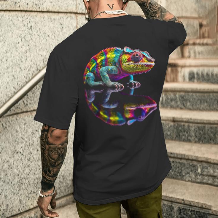 Chameleon Animal Graphic Illustration Chameleon T-Shirt mit Rückendruck Geschenke für Ihn