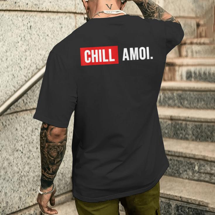 Chill Amoi X Dahoam Hoamat Bayern Culture Chill Mal Fun T-Shirt mit Rückendruck Geschenke für Ihn