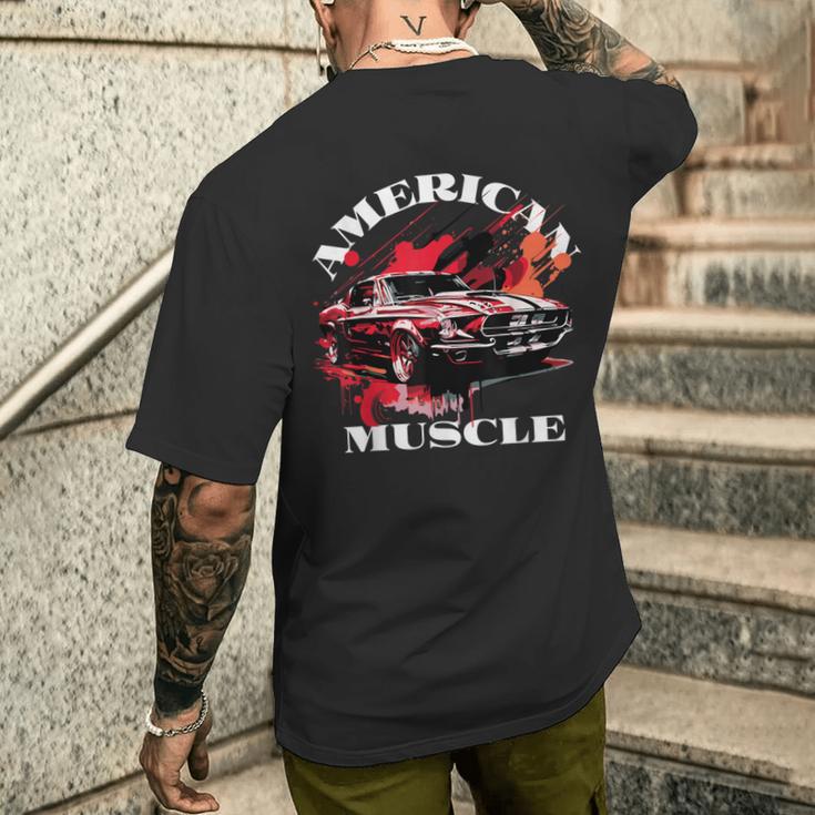 Classic American Muscle Car T-Shirt mit Rückendruck Geschenke für Ihn