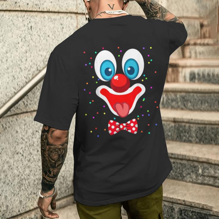 Clown Face Costume For Carnival Fancy Dress Clown Costume T-Shirt mit Rückendruck Geschenke für Ihn