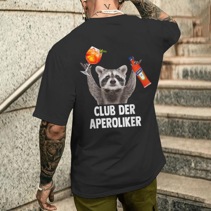 Club Der Aperoliker Raccoon Meme Racoon X Pedro Spritz T-Shirt mit Rückendruck Geschenke für Ihn