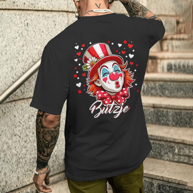 Cologne Carnival Kölsch Bützje Kölle Alaafeedel Clown T-Shirt mit Rückendruck Geschenke für Ihn