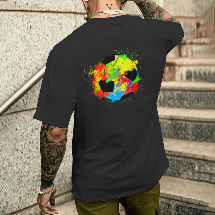 Colourful Football Ball T-Shirt mit Rückendruck Geschenke für Ihn