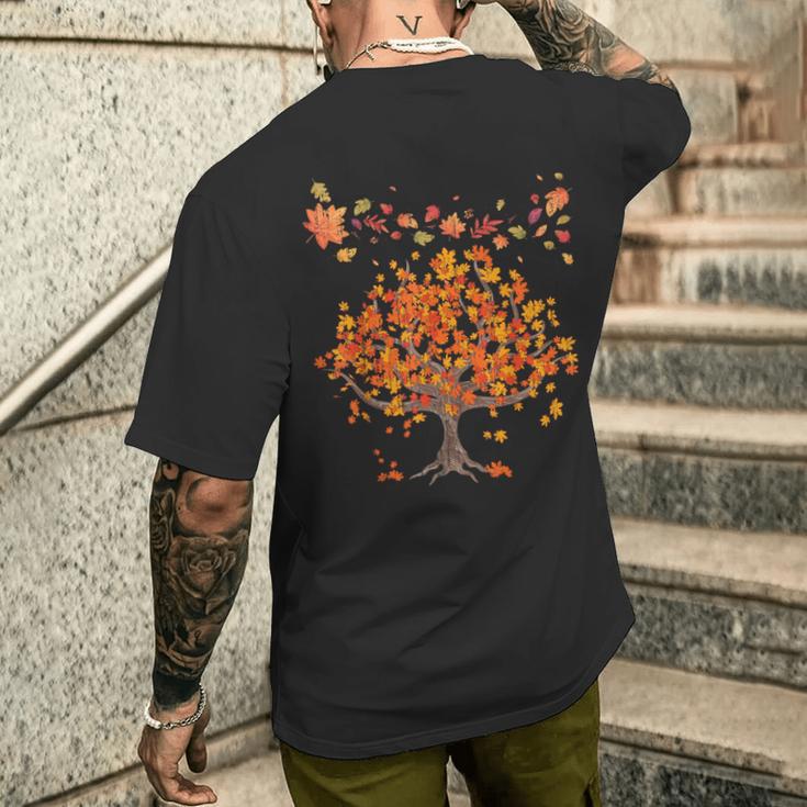 Colourful Leaves Autumn Tree Autumn Leaves Nature Autumn S T-Shirt mit Rückendruck Geschenke für Ihn