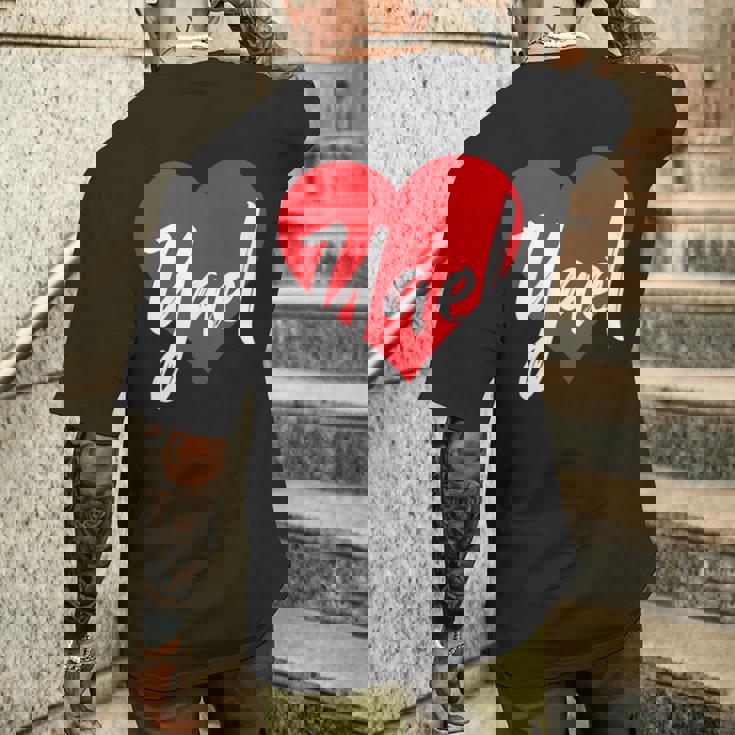 Con El Nombre I Love Yael I Heart Named Camiseta Hombre Estampado Espalda Regalos para él