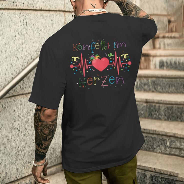 Confetti In The Heart Carnival Party Outfit Carnival Fancy Dress T-Shirt mit Rückendruck Geschenke für Ihn