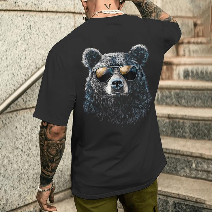 Cool Bear Portrait With Sunglasses Illustration Bear T-Shirt mit Rückendruck Geschenke für Ihn