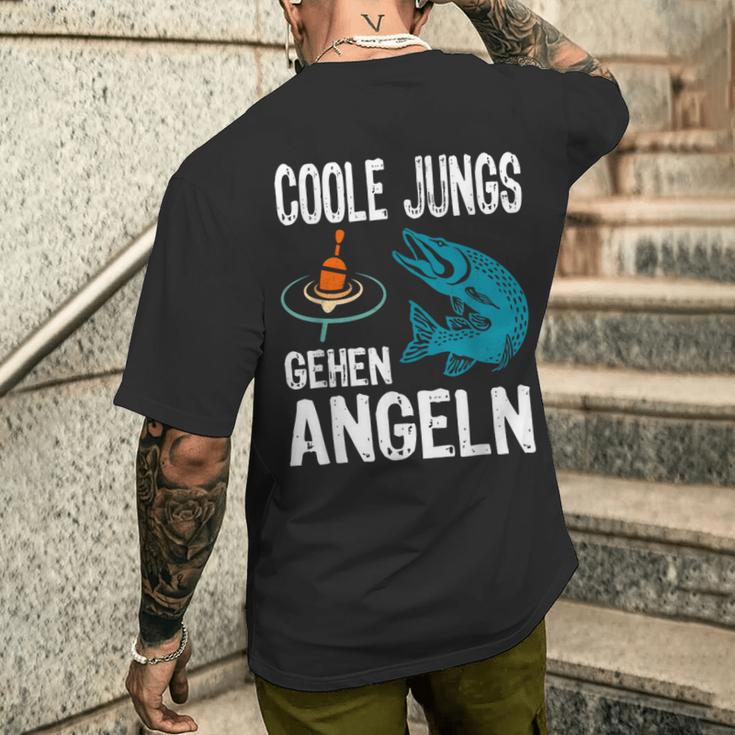 Cool Boys Going Fishing Fish Sports Fisherman Fishing T-Shirt mit Rückendruck Geschenke für Ihn