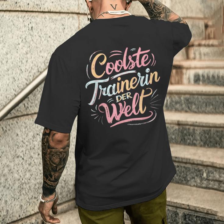 Coolste Trainerin Fitness Dance Handball Farewell T-Shirt mit Rückendruck Geschenke für Ihn