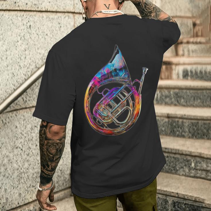Cor Français Instrument De Musique Illustration Graphique Cor Français T-shirt imprimé au dos Cadeaux pour lui