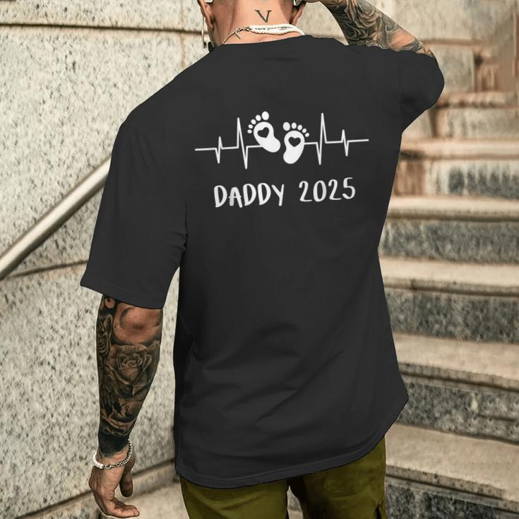 Daddy 2025 Heartbeat The Daddy Father's Day Birth Father T-Shirt mit Rückendruck Geschenke für Ihn