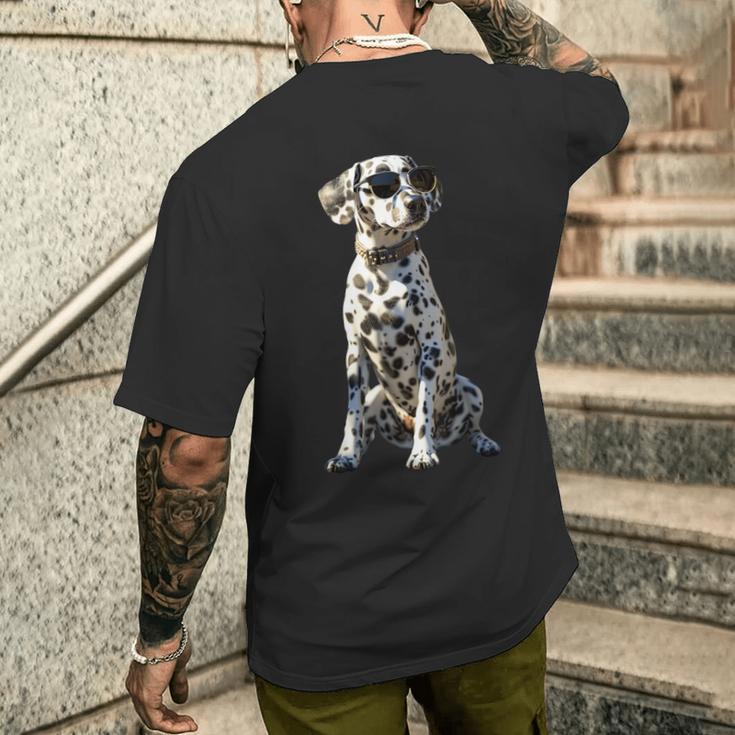 Dalmatian With Sunglasses Dogs I Love Dalmatian T-Shirt mit Rückendruck Geschenke für Ihn