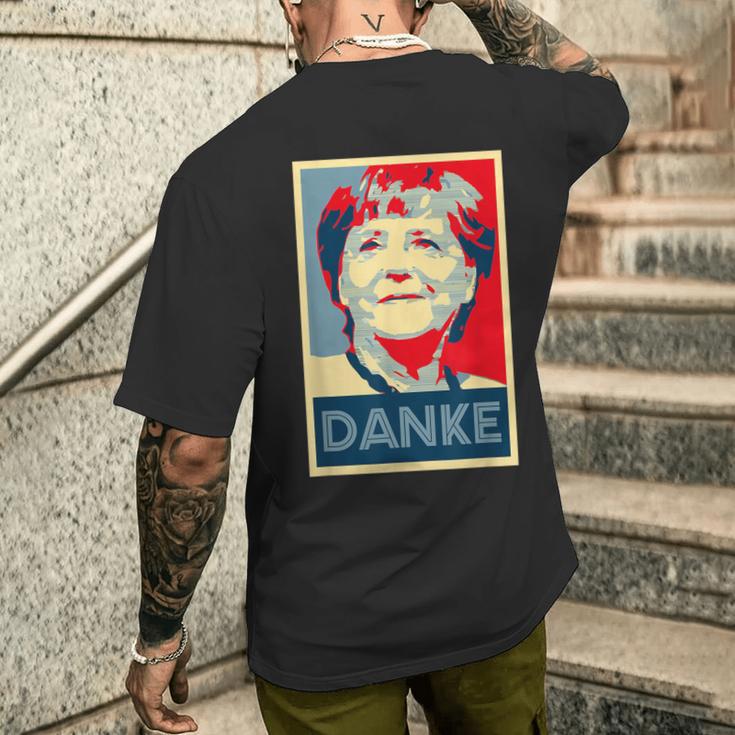 Danke Bundeskanzler Angela Merkel T-Shirt mit Rückendruck Geschenke für Ihn