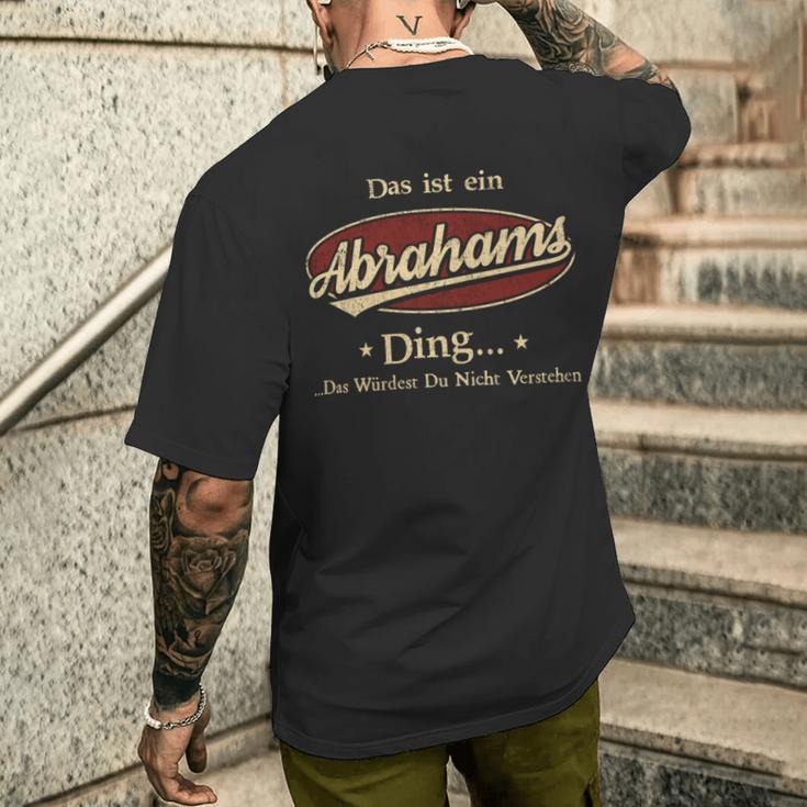 Das Ist Ein Abrahams Ding Das Würdest Du Nicht Verstehen Abrahams Name T-Shirt mit Rückendruck Geschenke für Ihn