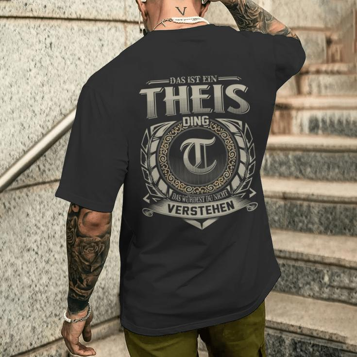 Das Ist Ein Theis Ding Theis Name T-Shirt mit Rückendruck Geschenke für Ihn