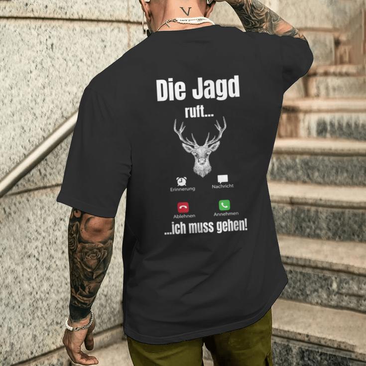 Die Hagd Call I Must Go Deer Hunter Forest T-Shirt mit Rückendruck Geschenke für Ihn