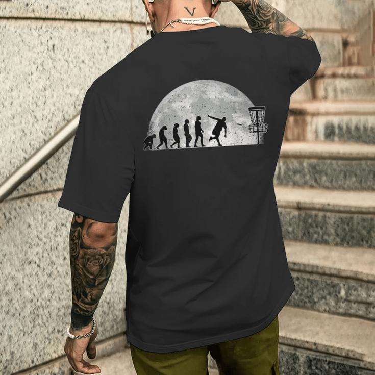 Discgolf Evolution Moon Throwing Disc Golf Disc T-Shirt mit Rückendruck Geschenke für Ihn