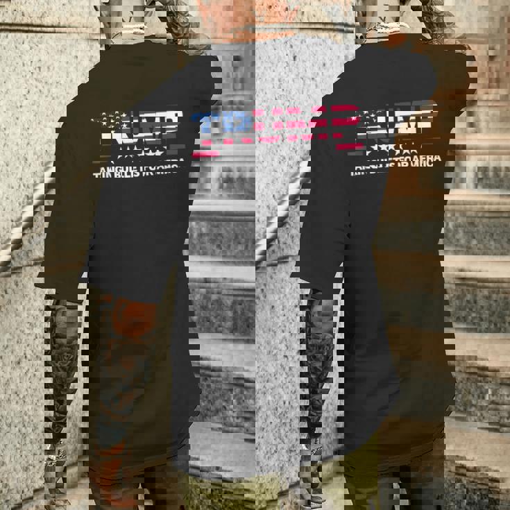 Donald Trump 2024 Recibiendo Balas Por Estados Unidos En Las Elecciones Camiseta Hombre Estampado Espalda Regalos para él