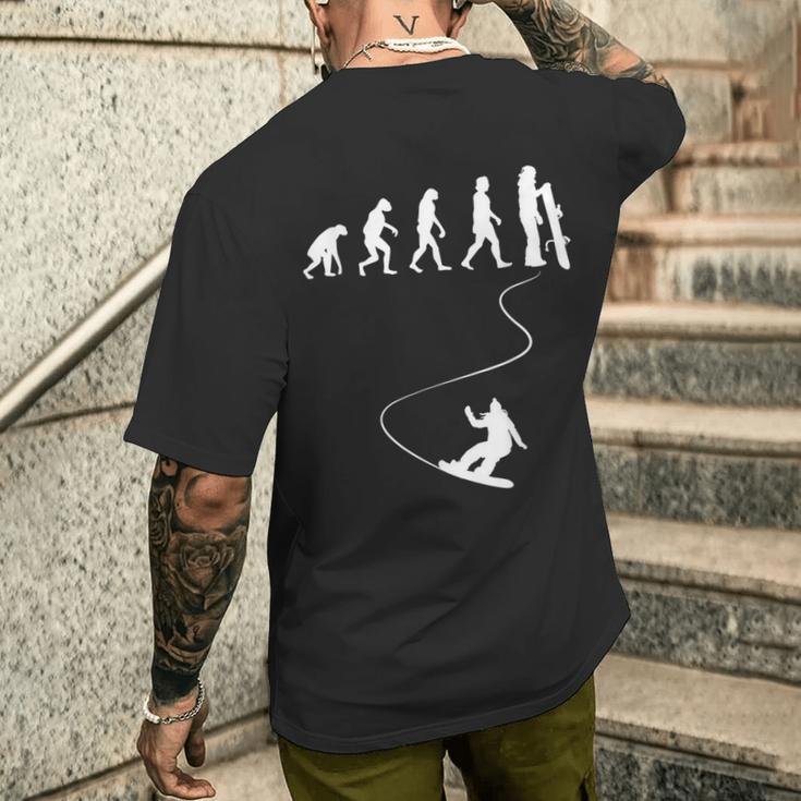 Drawn Simple Evolution Snowboard T-Shirt mit Rückendruck Geschenke für Ihn