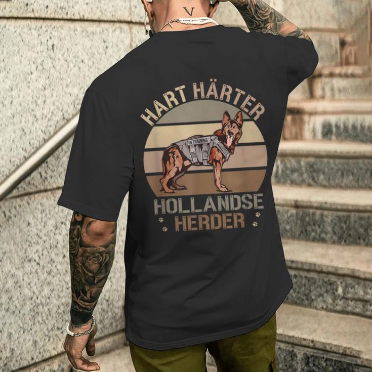 Dutch German Shepherd Hard Hardener Hollandse Herder Dog T-Shirt mit Rückendruck Geschenke für Ihn