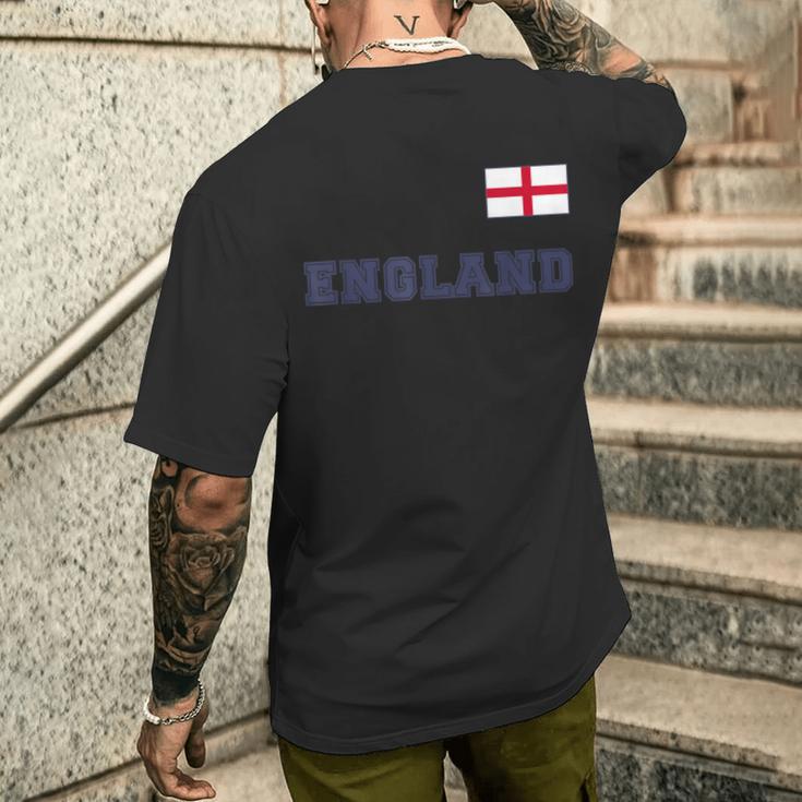 England With National Flag Flag On The Chest T-Shirt mit Rückendruck Geschenke für Ihn