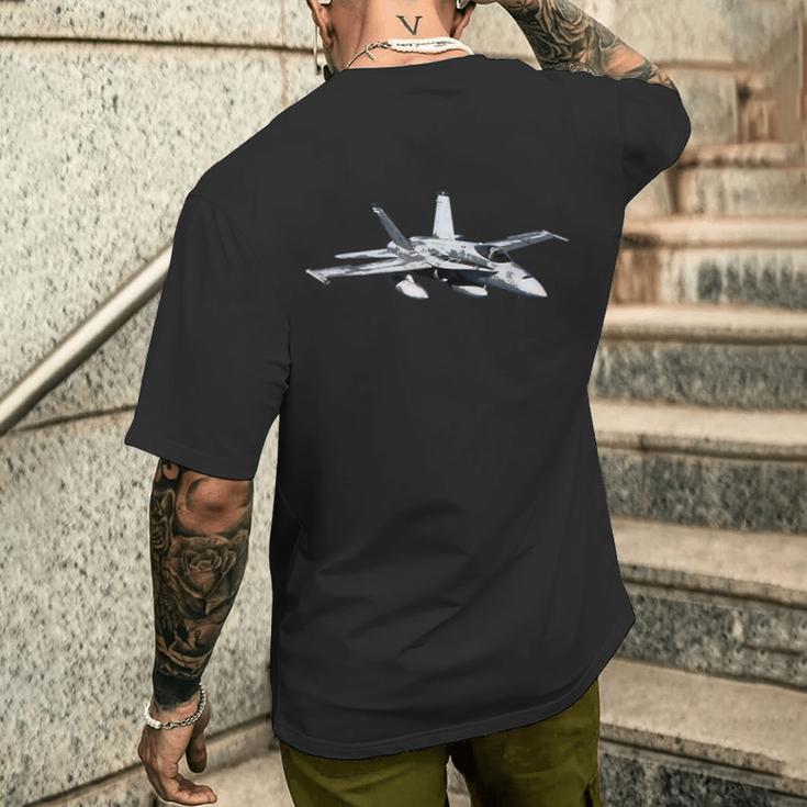 FA-18 F-18 Super Hornet Fighter PlaneT-Shirt mit Rückendruck Geschenke für Ihn