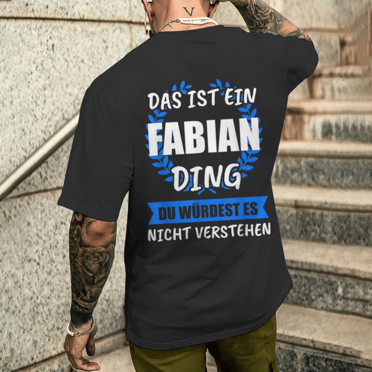 Fabian Name First Name T-Shirt mit Rückendruck Geschenke für Ihn