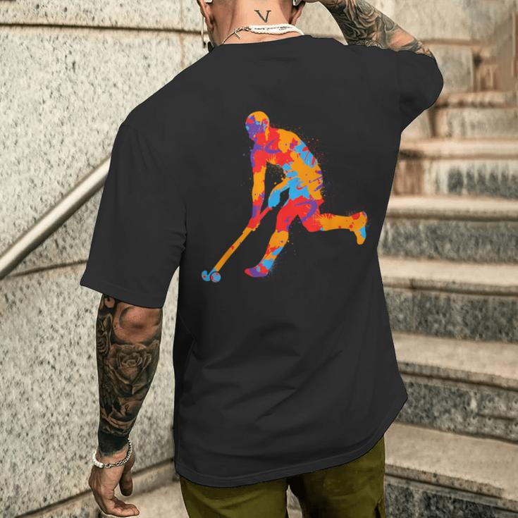 Field Hockey Colourful Hockey Player Children's Hockey Boys T-Shirt mit Rückendruck Geschenke für Ihn