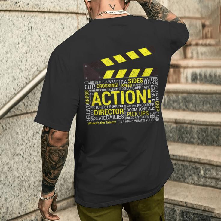 Filmmaker Director Cameraman Film Crew T-Shirt mit Rückendruck Geschenke für Ihn