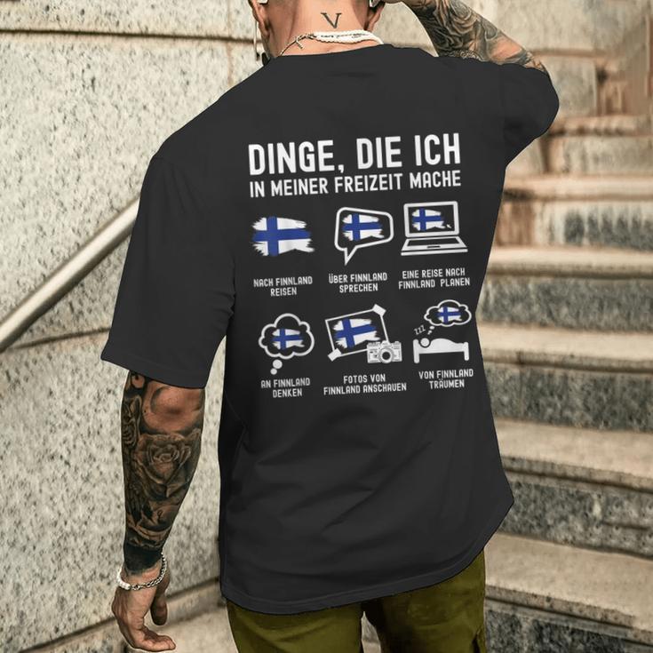 Finland Dinge Die Ich In Der Freizeit Mache T-Shirt mit Rückendruck Geschenke für Ihn