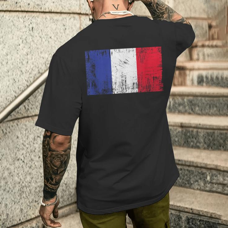 France Flag French Flag Football Fan T-Shirt mit Rückendruck Geschenke für Ihn