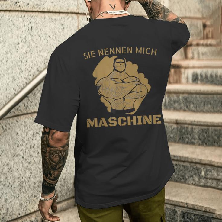 Bodybuilder Training Ich Name Mich Machine T-Shirt mit Rückendruck Geschenke für Ihn