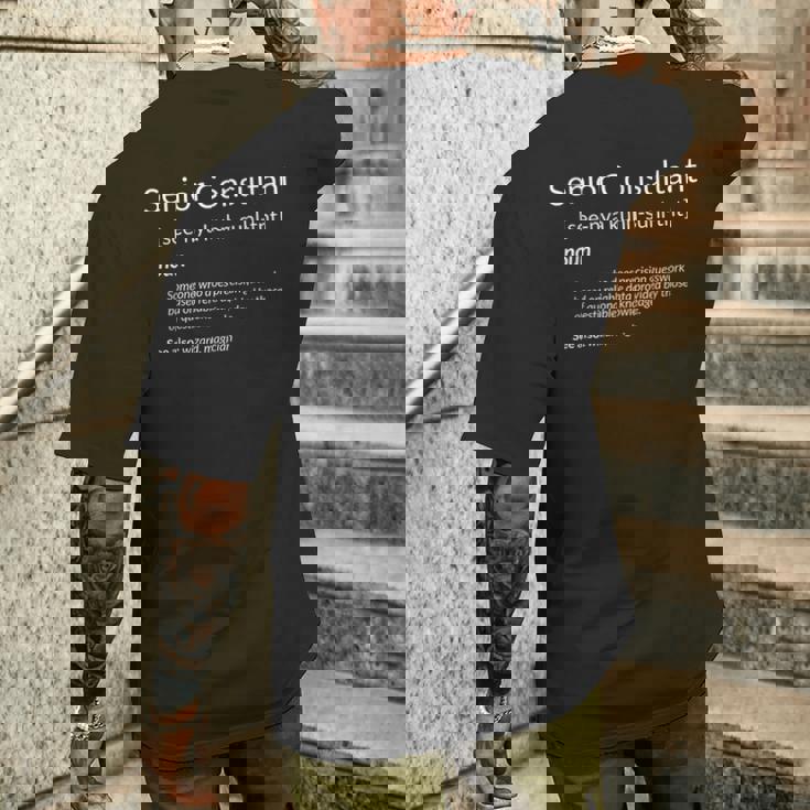 Consulting Senior Consultant Definition Camiseta Hombre Estampado Espalda Regalos para él