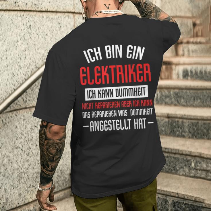 Electrician Sayings Accident Training T-Shirt mit Rückendruck Geschenke für Ihn