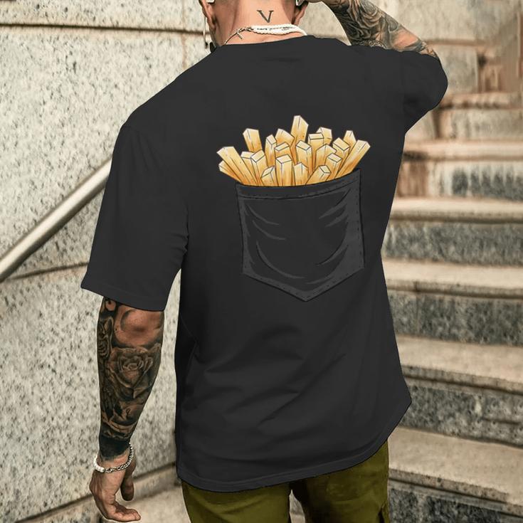 Fries Fast Food Chips In Your Bag T-Shirt mit Rückendruck Geschenke für Ihn