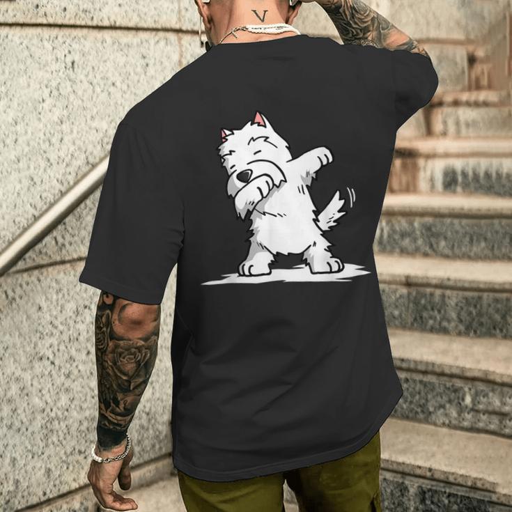 Gentle Westie Dog Dab Dance T-Shirt mit Rückendruck Geschenke für Ihn