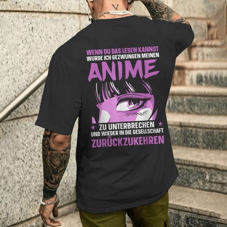 Gezwungen My Anime Zu Unterbreak Japanese T-Shirt mit Rückendruck Geschenke für Ihn