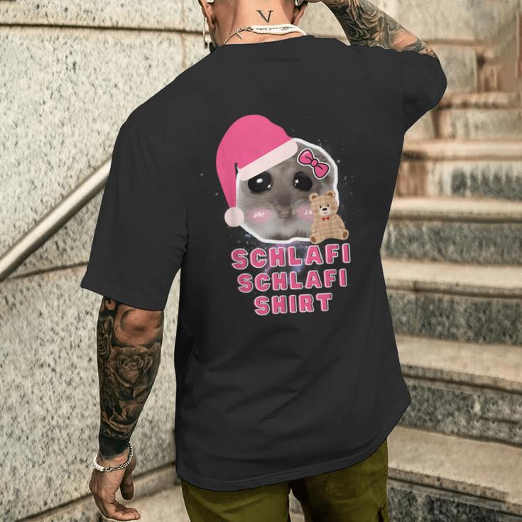 Hamster Sadhamster Hamstie Meme Schlafi Schlafi T-Shirt mit Rückendruck Geschenke für Ihn