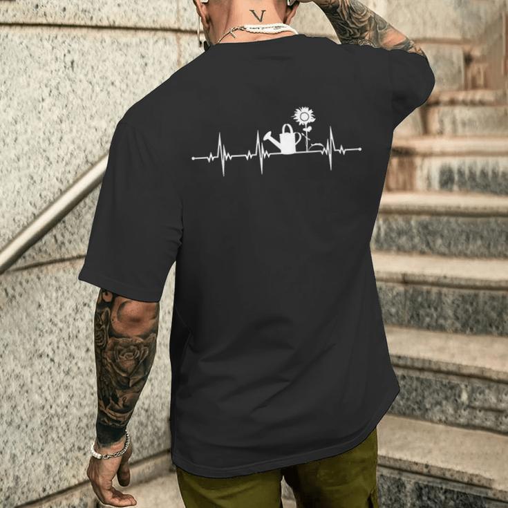 Heartbeat Gardening Garden Pulse T-Shirt mit Rückendruck Geschenke für Ihn