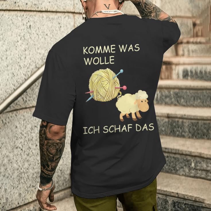 Knitting Saying Comme Was Wolle Ich Sheep Das T-Shirt mit Rückendruck Geschenke für Ihn