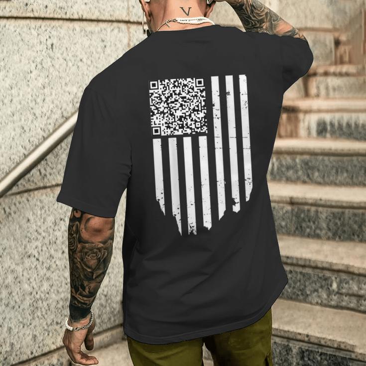 Flag Dance Code Qr Scan Code Dancing Us Flag Men's T-shirt Back Print | Mazezy