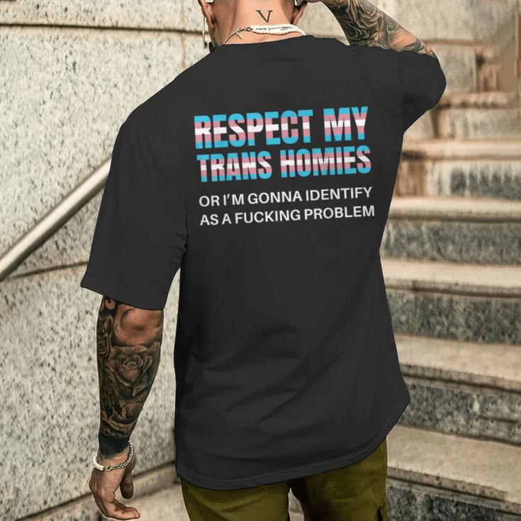 Respect My Trans Homies Gay Pride Month Lgbtq Equality T-Shirt mit Rückendruck Geschenke für Ihn