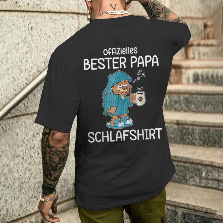 Sleep Papa Official Best Dad Sleep T-Shirt mit Rückendruck Geschenke für Ihn