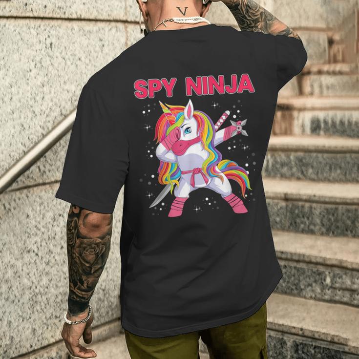 Gaming Spy Unicorn Ninja Gamer Gaming Enthusiast T-Shirt mit Rückendruck Geschenke für Ihn